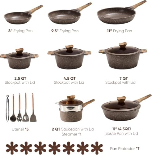 CAROTE 26pcs Pots and Pans Set, Nonstick Cookware Sets - Image 2