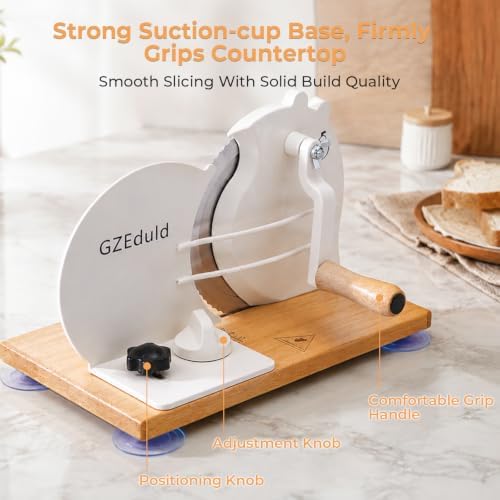 Sourdough Bread Slicer, Hand Crank Solid Wood Base - Image 5