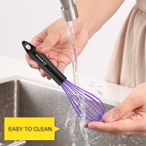 NileHome Silicone Whisk Set 10" Kitchen Whisk Purple Red - Image 6