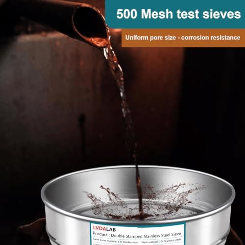 7.9" 304 Stainless Steel Lab Sieve, 500 Mesh Sifter - Image 4