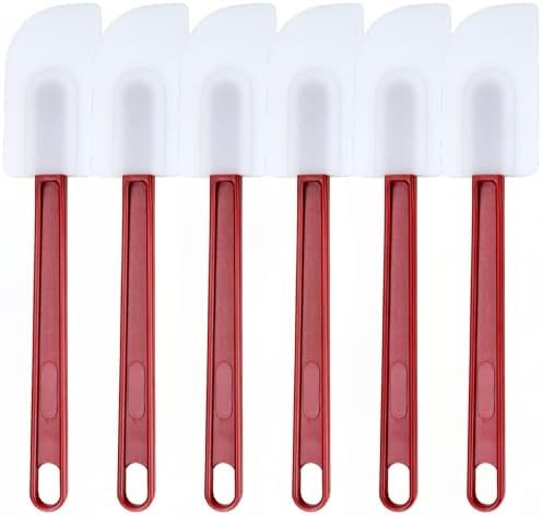 6 Pcs Commerical Rubber Spatula, 9.5-Inch Silicone Rubber Spatula Set High Heat by Heffiso+Silicone+Utensils