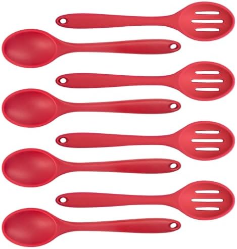 8 Pcs Heat Resistant Non Stick Silicone Serving Spoons Set -Ideal by ZGQHZR