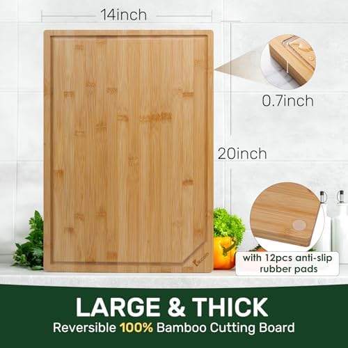Kikcoin 20”×14” Bamboo Cutting Boards - Image 3