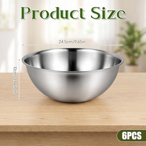 Mixing Bowl Set of 6, Thickened version Stainless Steel Mixing Bowl - Image 2
