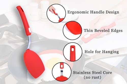 Wide Silicone Pancake Spatula – Large Heat-Resistant Turner - Image 2