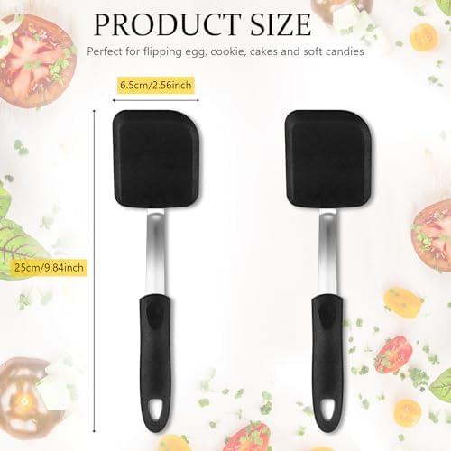 2Pcs Mini Silicone Cookie Brownie Spatula, Solid Flat - Image 2