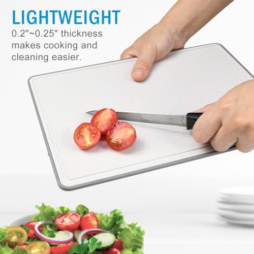 Wheat Fiber Cutting Boards for Kitchen, Plastic Cutting Board Set of 3 - Image 5