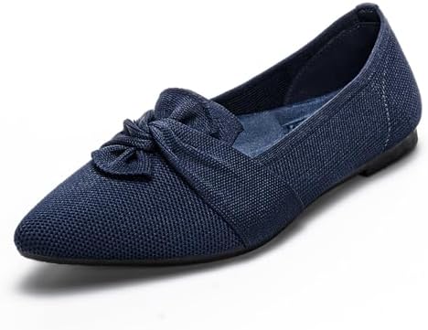 HONHOLD Women's Pointed Toe Flats Breathable Knit Ballet Flats - Image 6