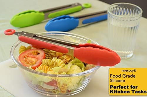 HINMAY 9" Kitchen Tongs with Silicone tips - Image 6