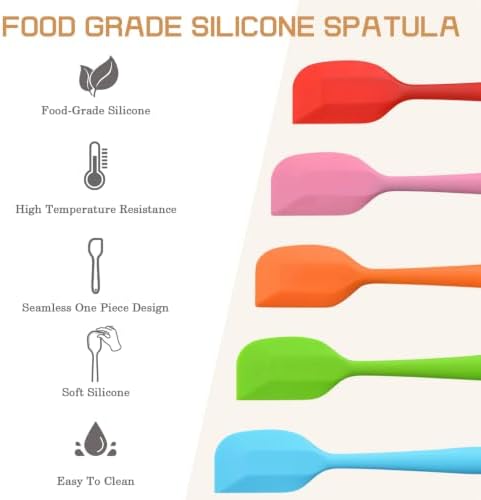 Silicone Spatula Heat Resistant 8.5 inch Small Rubber Spatulas Cooking Utensil - Image 2