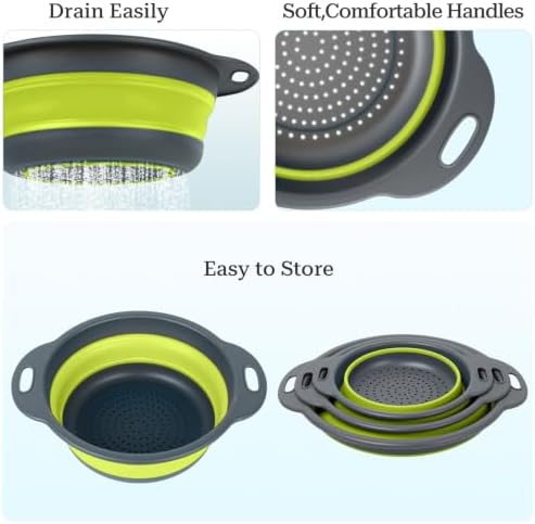 Green Collapsible Colander Set - Image 3