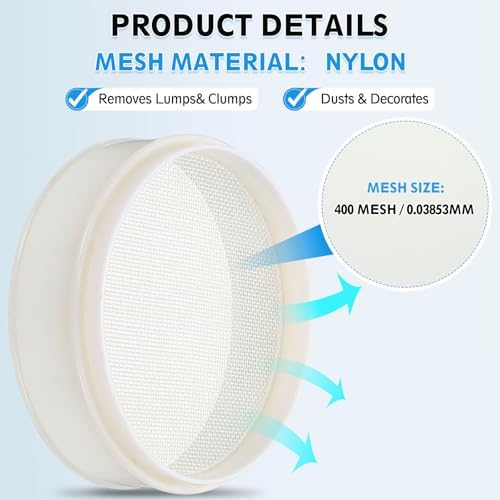 PATIKIL 400 Mesh Lab Sieve, 7.9" Diameter Sifting Screen Nylon Wire Cloth Fine - Image 3
