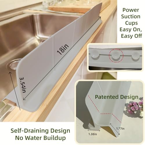 Kitchen Sink Splash Guard 23"/18" Silicone Water Guard - Image 4