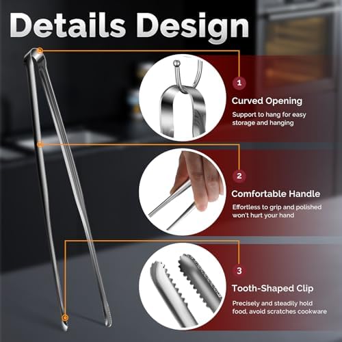 Precise Serrated Non-Slip Tips Cooking Tongs - Image 5