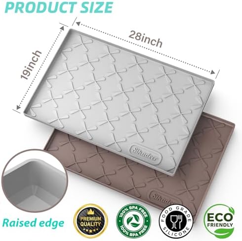 SIKADEER Waterproof Under Sink Mat Silicone 28"x19", Kitchen Cabinet Liner - Image 3