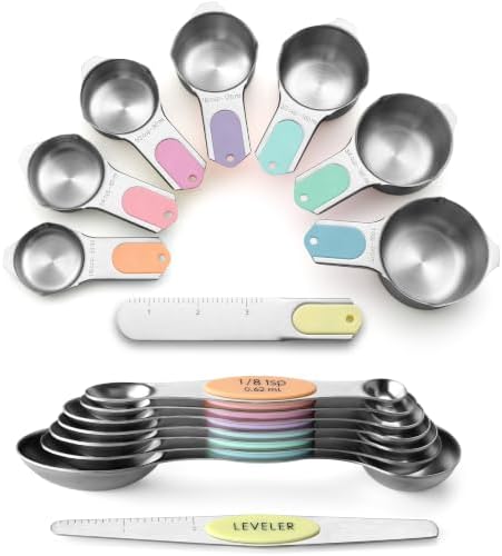 Spring Chef Magnetic Measuring Cups & Spoons Set of 15 w/Levelers by SpringChef