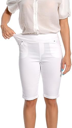 Jenna Rose Women's Stretch Bermuda Shorts – 5-Pocket, Cuffed Hem, Mid-Length - Image 4