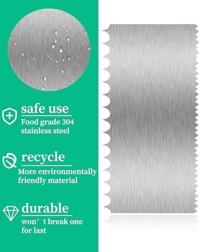 3 Pcs Metal Cake Scraper Smoother, Bench Scraper - Image 2