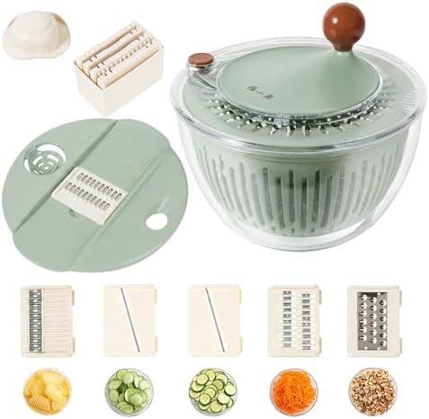 Salad Spinner Large with 5-Blade Slicer & Egg Yolk Strainer by ZHANGXIAOQUANSINCE1628