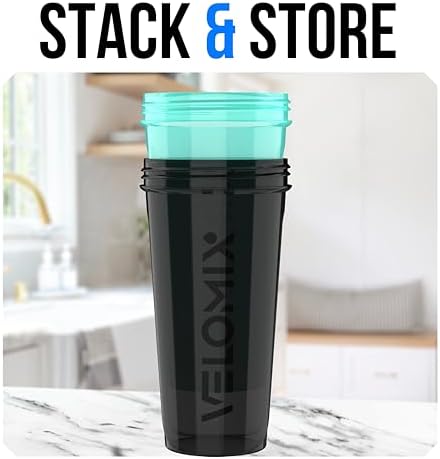 VELOMIX 2 Pack 28oz Protein Shaker Bottle - Image 6