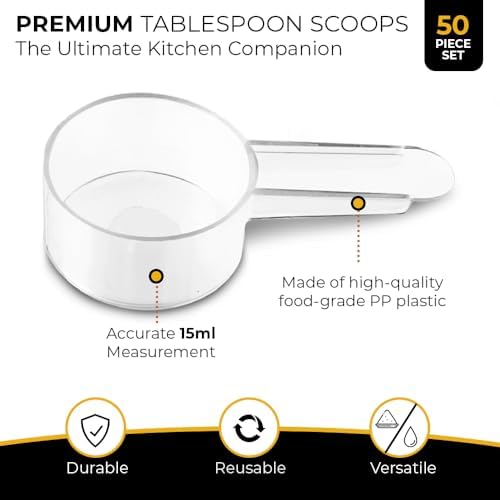 50 Pack Tablespoon Measuring Spoons, 1 Tbsp Plastic Coffee Scoops - Image 2