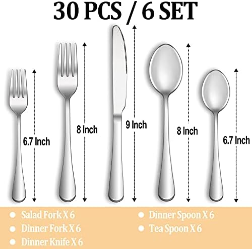 MUTNITT 30 Pcs Silverware Set Service - Image 2