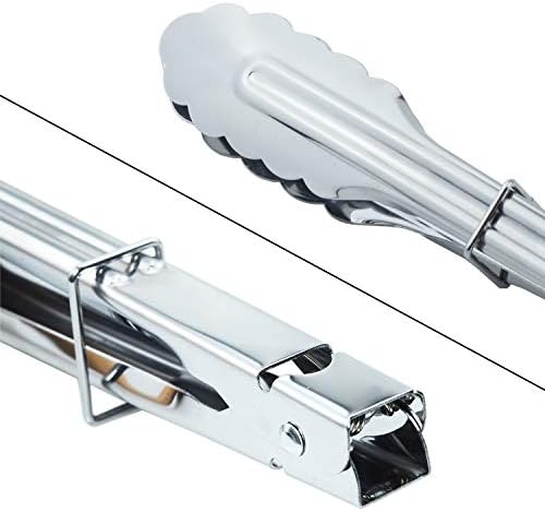 HINMAY Extra Long Stainless Steel Cooking Grilling Tongs - Image 4