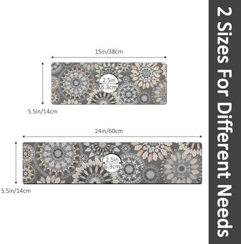 2PCS 15" X 5.5" Kitchen Sink Splash Guard Faucet Mat Mandala Super Absorbent - Image 2