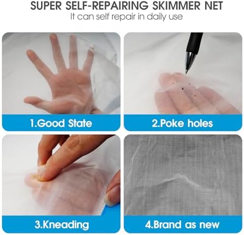 TidyMister 17.5'' Ultra Fine Mesh Pool Skimmer Net Rake - Image 4