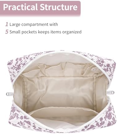 Narwey Makeup Bag Travel Toiletry Bag, Cosmetic Bag - Image 4