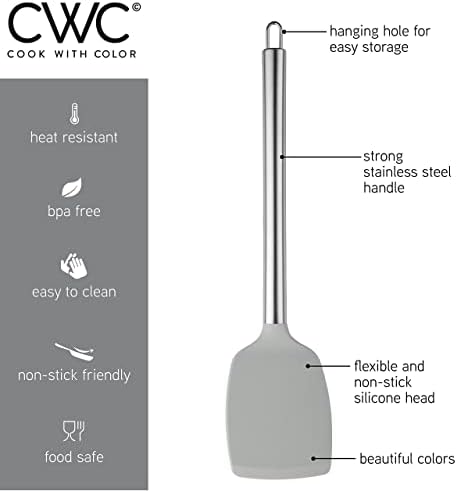 COOK WITH COLOR Silicone Cooking Utensils, Kitchen Utensil Set, Cooking Utensils - Image 6