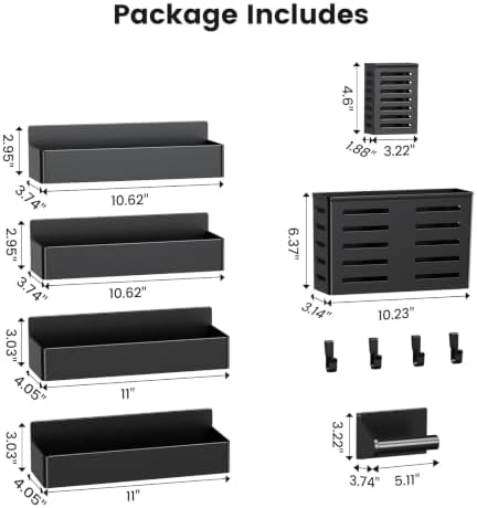 Mystozer Magnetic Spice Rack for Refrigerator Black, 7 Pack - Image 3
