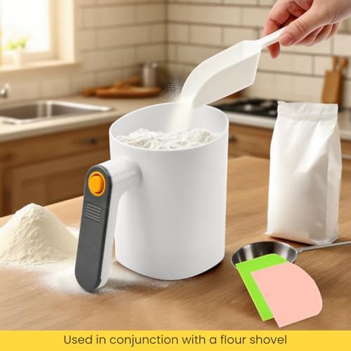 Electric Flour Sifter for Baking, 4 Cup Battery Operated Flours Sieve Cup - Image 4