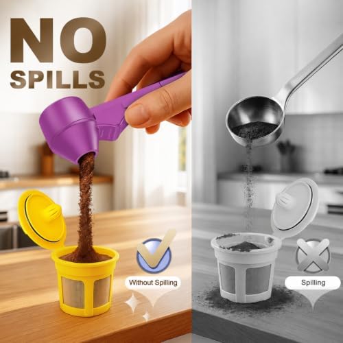 Coffee Scoop with Funnel for Ground Coffee & Protein Powder, 2 Tbsp - Image 3