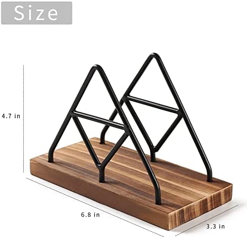 Wooden Napkin Storage, 1 Pack Black Table Napkin Holder - Image 4