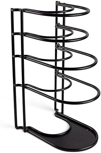 Cuisinel Pan Organizer for Cast Iron, XL 5-Tier Rack, Matte Black 15.9" by Cuisinel