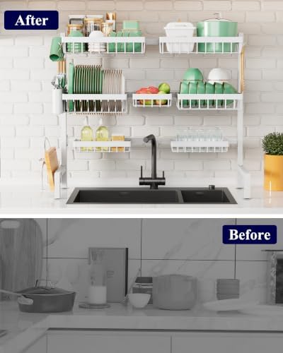 Kitsure Adjustable Over The Sink Dish Drying Rack, 31.5" -39.4" x 30.3" - Image 3
