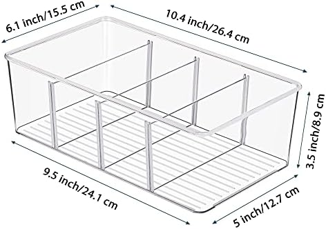 Vtopmart 6 Pack Food Storage Organizer Bins, 4 Compartments - Image 2