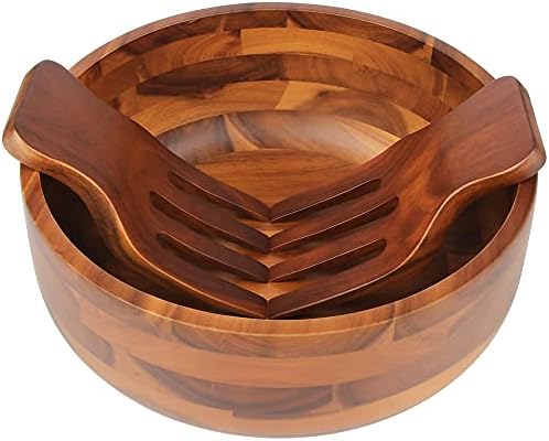 AIDEA Acacia Wood Salad Bowl Set - Image 3
