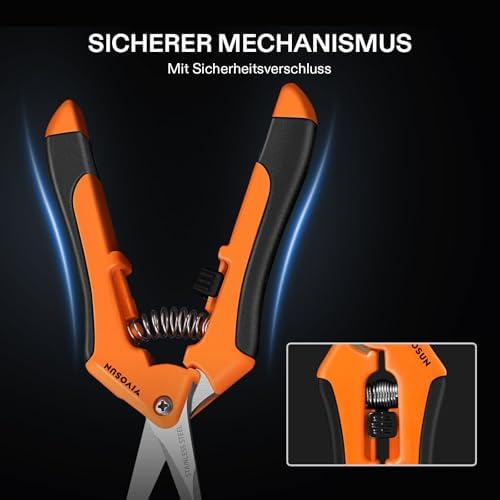 VIVOSUN 6.5 Inch Gardening Scissors Hand Pruner Pruning Shear - Image 6