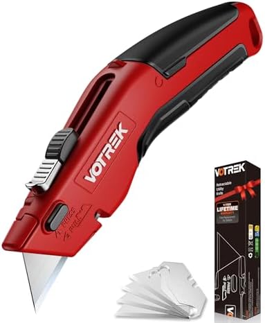 VOTREK® Box Cutter Utility Knife, Retractable Box Cutter, Heavy Duty Safety by VOTREKTOOLS