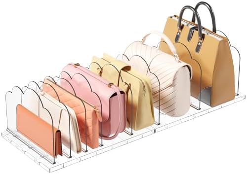 Lifewit Purse Organizer for Closet, Adjustable Clear Handbag Shelf Dividers by Lifewit