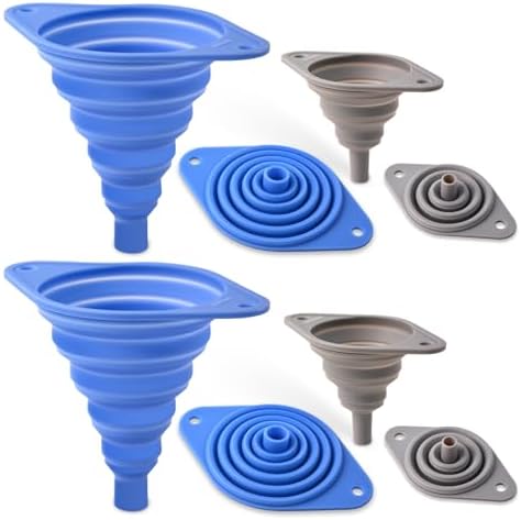 Kitchen Funnels Set 4 Pack，Small and Large，Silicone Collapsible Funnel，Small by Unknown