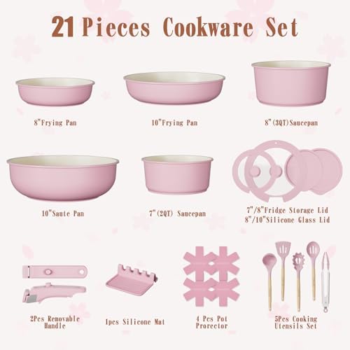 Umite Chef Pots and Pans Set Non Stick, RV Kitchen Cooking Set - Image 2