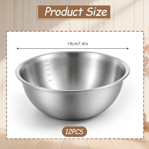 12 Pcs Stainless Steel Mixing Bowls - Image 2