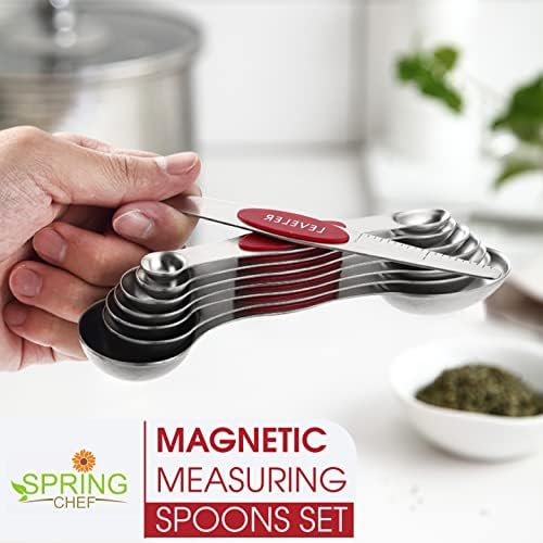 Spring Chef Stainless Steel 8 Magnetic Measuring Spoons Set, 2 Pack - Image 2