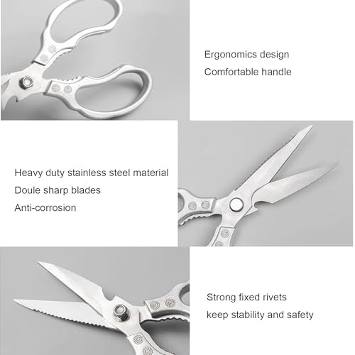 Kitchen Scissors Heavy Duty Stainless Steel Kitchen Shears Sharp Food Cooking - Image 3