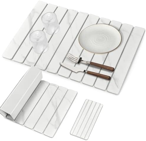Large Stone Dish Drying Mat for Kitchen Counter, Non by Sangukiro