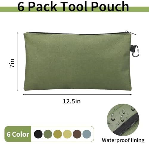 6 Pack Tool Bag Zipper Pouch, Premium Tool Pouch, Utility Storage Organizer - Image 2