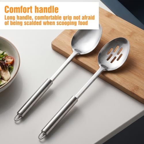 2 Pcs Stainless Steel Cooking Spoons Set, Cooking Utensils Set - Image 6